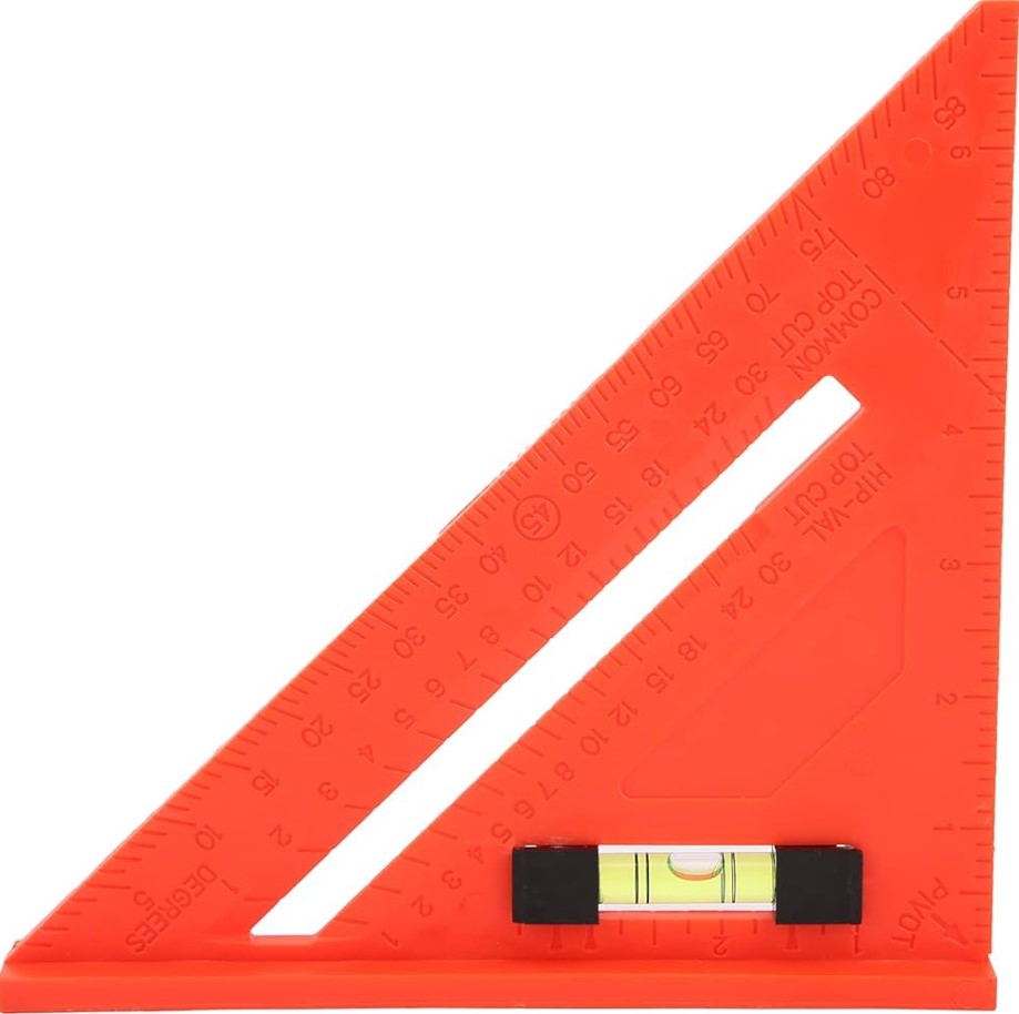 Carpentry Triangle with Level – Heavy Duty Aluminum 45°/90° Right Angle Checker, Integrated Bubble Vial | 300mm Legs, Anodized Finish | UAE Woodworker Framing & Layout Precision Tool 